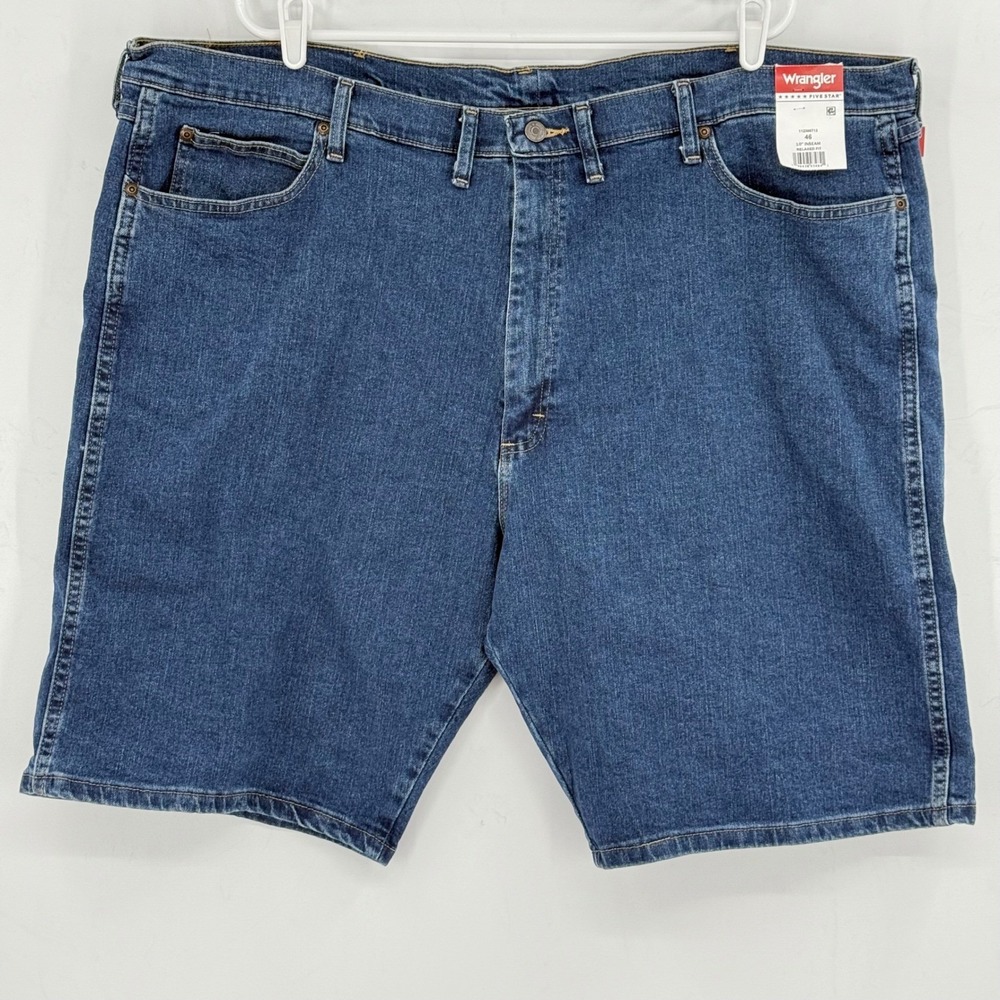 Wrangler Men's Heritage Relaxed Fit Low Stretch Blue Denim Shorts Size 46 NWT